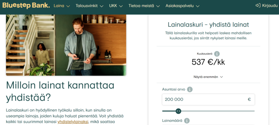 bluestep bank lainalaskuri