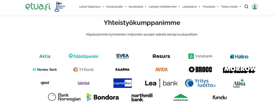 Etua.fi yhteistyökumppanit
