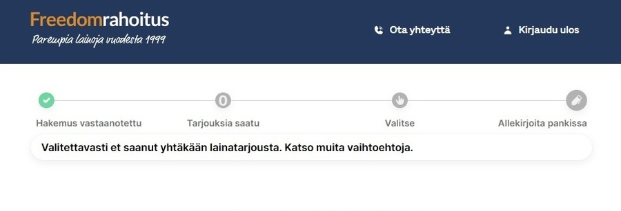 freedom rahoitus lainatarjoukset