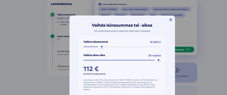 lainahakemus laina pitkällä maksuajalla