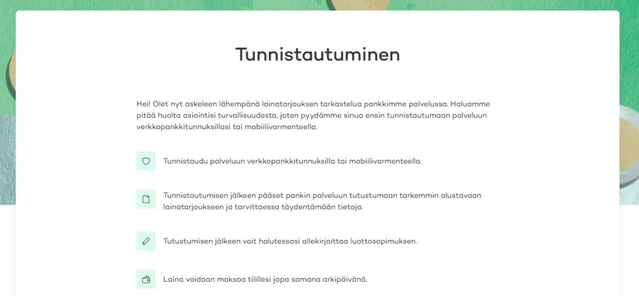 tunnistaudu verkkopankkitunnuksilla