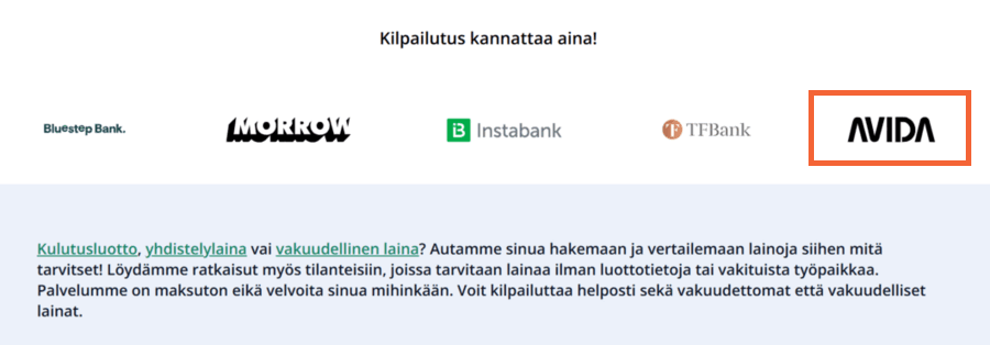 avida unolainan yhteistyökumppani