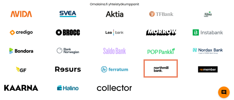 northmill bank omalainan yhteistyökumppani