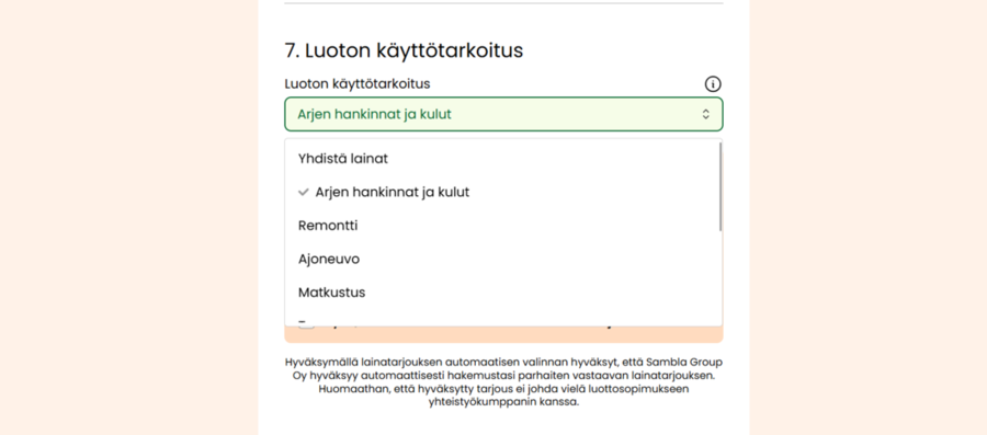 omalaina lainaa arjen kuluihin