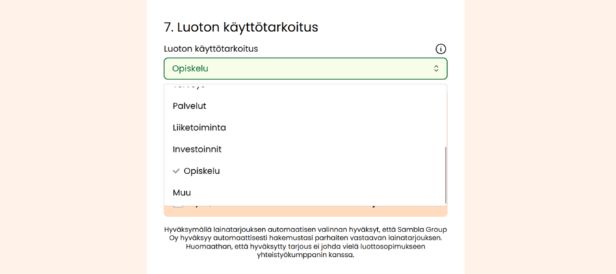 omalaina lainaa opiskeluun
