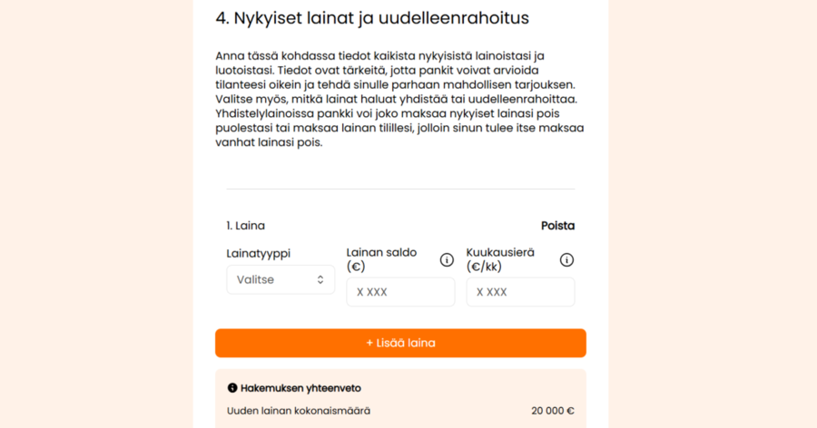 omalaina lainojen uudelleenrahoitus