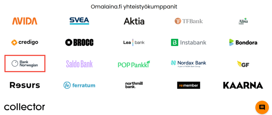 omalainan yhteistyökumppani bank norwegian