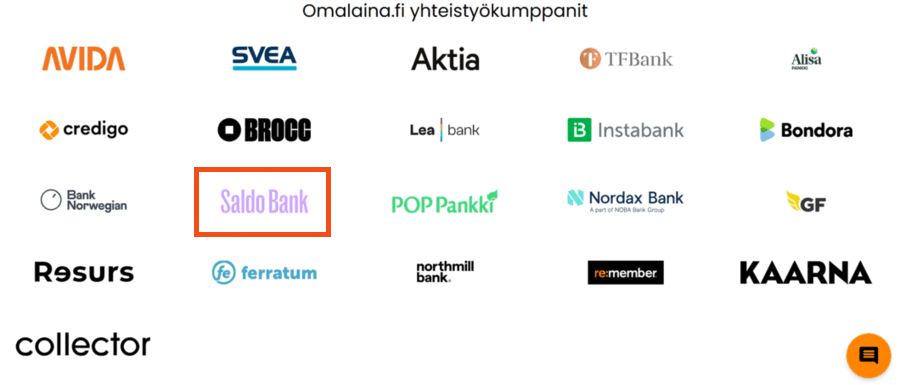 saldobank omalainan yhteistyökumppani