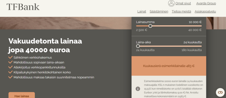 tfbank lainahakemus